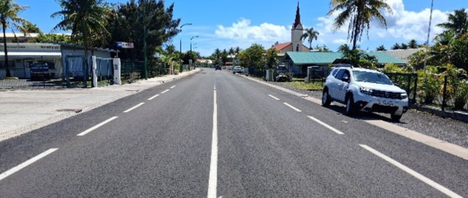 Achèvement des travaux d’aménagement et de bitumage à Uturoa (Raiatea)