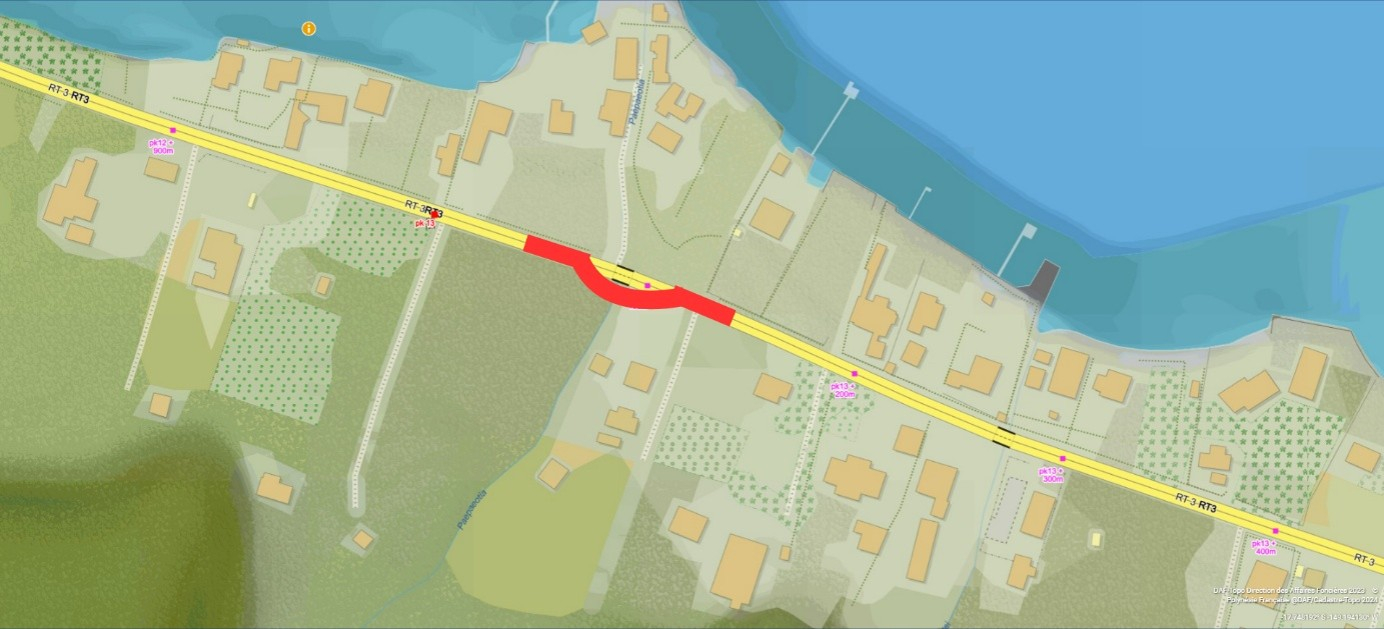 Taiarapu-Est : une déviation mise en place au pont de Paepaeotia (PK 13,1)